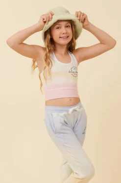Outlet Sunstruck Ombre Racerback Crop Top Kids Kids Tops|Kids Tie Dye