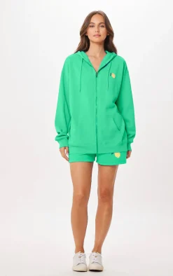 Hot Surf Green Capri Jet Setter Surf Wash Zip Up All Tops|Sweatshirts