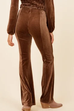 Cheap Taupe Velvet Cord Pant All Bottoms