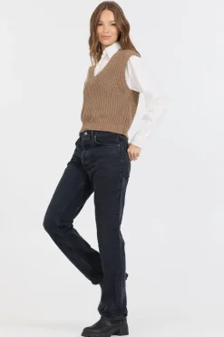 Store Toffee W/ White Twofer Cropped Sweater Vest All Tops|Sweaters