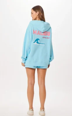 Best Sale Tropical Blue Malibu Jet Setter Surf Wash Zip Up All Tops|Sweatshirts