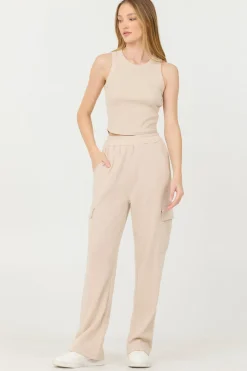 Shop Vanilla Cream Cashmere Fleece Cargo Pants All Bottoms