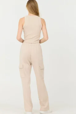 Shop Vanilla Cream Cashmere Fleece Cargo Pants All Bottoms