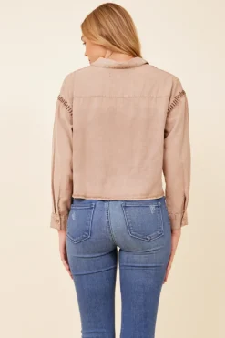 Flash Sale Washed Caramel W/ Tonal Darker Whip Stitching All Tops