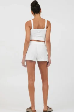 Hot White Cord Terry Shorts All Bottoms|Shorts