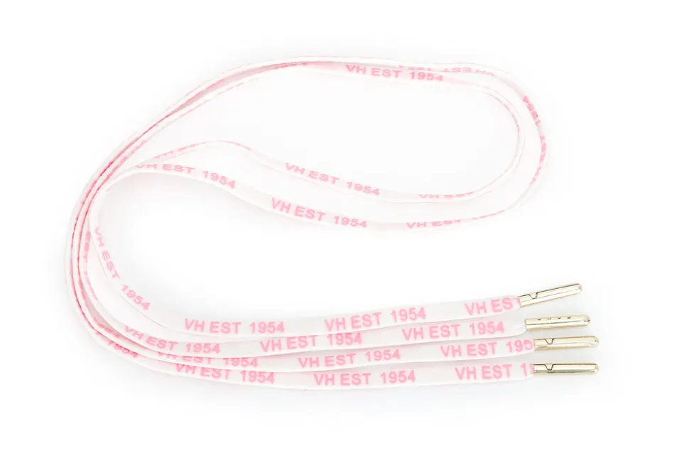 Cheap WHITE PINK GOLD TIP LACES Shoe Laces