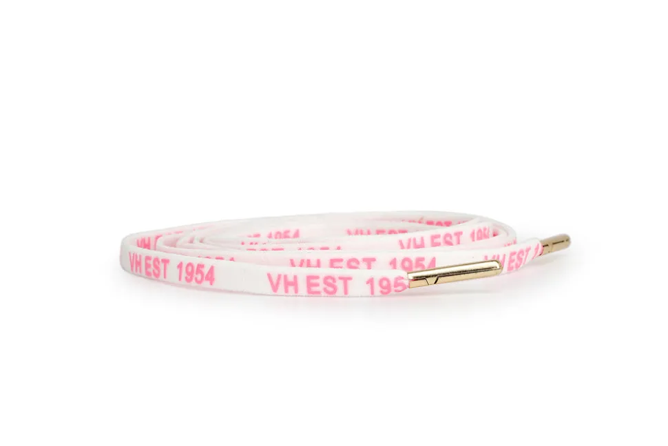 Cheap WHITE PINK GOLD TIP LACES Shoe Laces